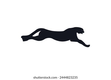 Vector icon logo leopard silhouette isolated white background.