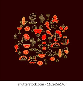 Vector icon and logo for mexican food