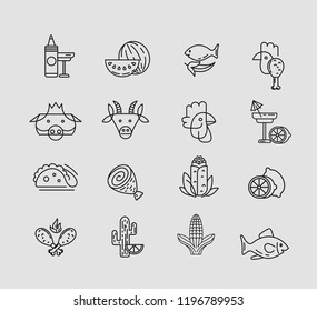 Vector icon and logo for mexican food
