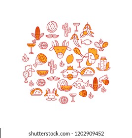 Vector icon and logo for mexican food