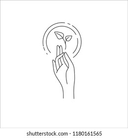 Vector icon and logo for natural cosmetics and care dry skin