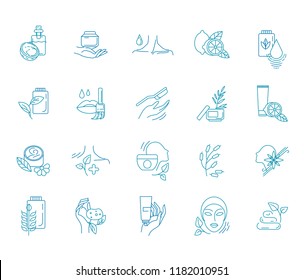 Vector icon and logo for natural cosmetics and care dry skin