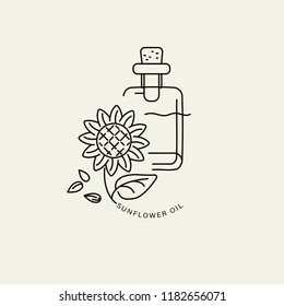 Vector icon and logo for natural cosmetics oil care dry skin