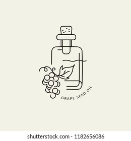 Vector icon and logo for natural cosmetics oil care dry skin