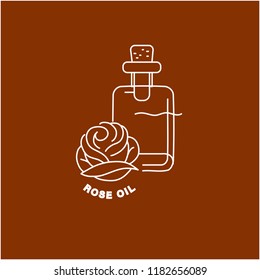 Vector icon and logo for natural cosmetics oil care dry skin