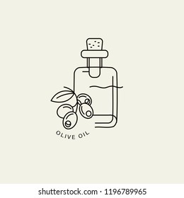 Vector icon and logo for natural cosmetics oil care dry skin