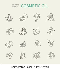 Vector icon and logo for natural cosmetics oil care dry skin