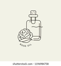 Vector icon and logo for natural cosmetics oil care dry skin