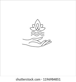 Vector icon and logo for natural cosmetics and care dry skin