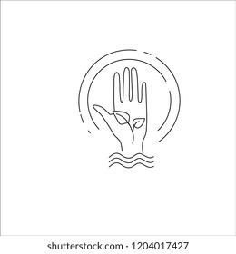 Vector icon and logo for natural cosmetics and care dry skin