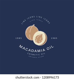 Vector icon and logo for natural cosmetics oil care dry skin