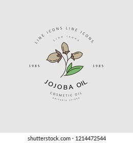 Vector icon and logo for natural cosmetics oil care dry skin