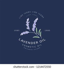 Vector icon and logo for natural cosmetics oil care dry skin
