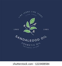 Vector icon and logo for natural cosmetics oil care dry skin. Editable outline stroke size. Line flat contour, thin and linear design. Simple icons. Concept illustration. Sign, symbol, element.