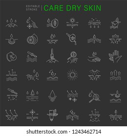 Vector icon and logo for natural cosmetics and care dry skin. Editable outline stroke size.Vitamin E, olive oil, collagen and serum drop elements. Concept illustration. Sign, symbol, element.