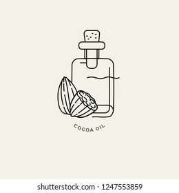 Vector icon and logo for natural cosmetics oil care dry skin. Editable outline stroke size. Line flat contour, thin and linear design. Simple icons. Concept illustration. Sign, symbol, element.