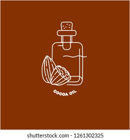 Vector icon and logo for natural cosmetics oil care dry skin. Editable outline stroke size. Line flat contour, thin and linear design. Simple icons. Concept illustration. Sign, symbol, element.