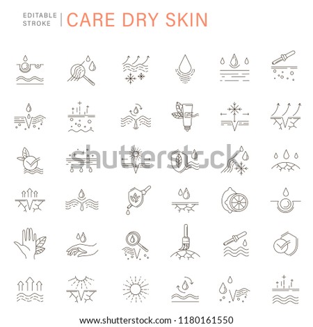 Vector icon and logo for natural cosmetics and care dry skin