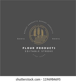 Vector Icon And Logo For Natural Flour Product And Bacery