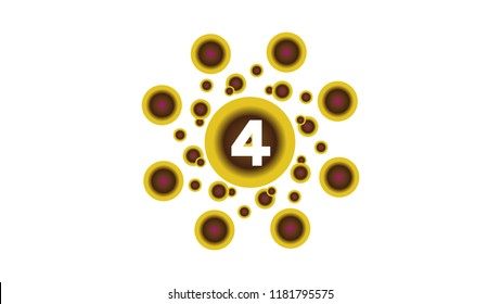 vector icon logo number 4
