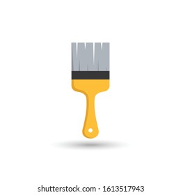 vector icon logo paintbrush for renovations or artist tool kit sign, flat design style