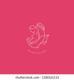 Vector icon and logo for pegnancy and gynecology