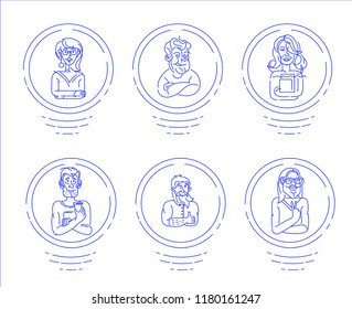 Vector icon and logo people character avatars