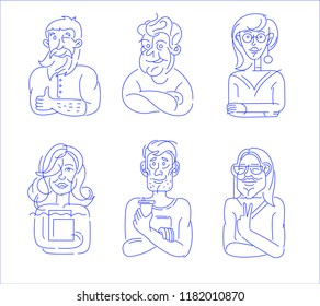 Vector icon and logo people character avatars