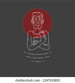 Vector icon and logo people men character avatars, creative team. Editable outline stroke size. Line flat contour, thin and linear design. Simple icons. Concept illustration. Sign, symbol, element.
