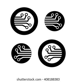 Vector icon with logo printed circuit board