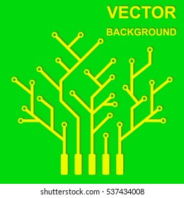 Vector icon with logo printed circuit board. Flat design style.