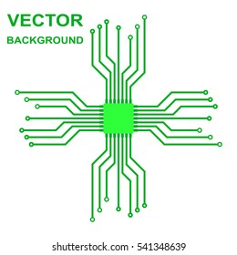 Vector icon with logo printed circuit board. Flat design style.