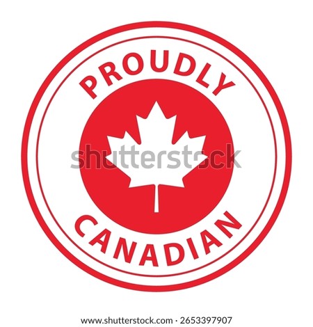 vector icon logo of proudly canadian badge