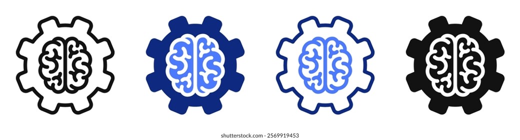 Vector icon or logo related to machine learning, artificial intelligence, data science. Symbol for website or app ui, logo design, illustration