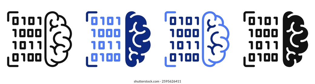 Vector icon or logo related to machine learning, artificial intelligence, data science. Symbol for website or app ui, logo design, illustration