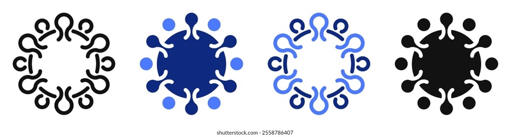 Vector icon or logo related to virus bacteria, medicine and pandemia, virology and biology. Symbol for website or app ui, logo design, illustration