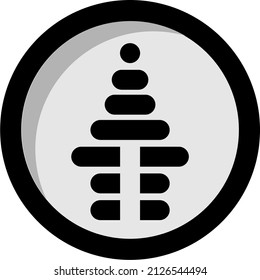 Vector Icon Logo Resembling a Pagoda (a Hindu or Buddhist place of worship). Suitable for initial logos for individuals or companies.
