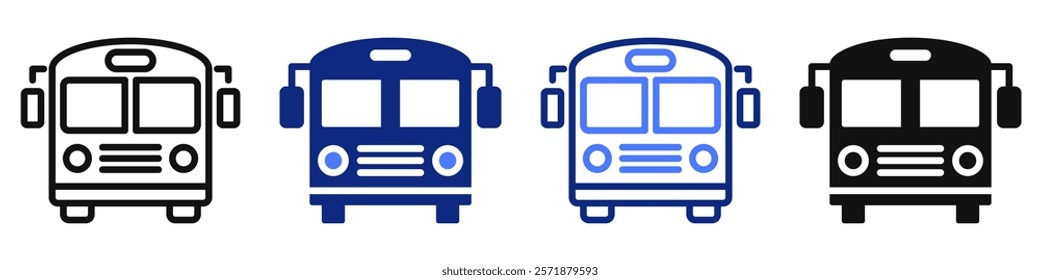 Vector icon or logo of school bus related to school and university education, students transportation. Symbol for website or app ui, logo design, illustration