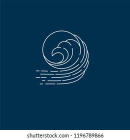 Vector icon and logo for sea or fish, asian food and seafood