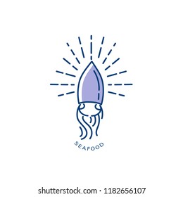 Vector icon and logo for seafood restaurant or cafe