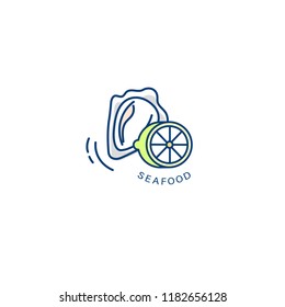 Vector icon and logo for seafood restaurant or cafe