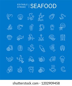 Vector icon and logo for seafood restaurant or cafe
