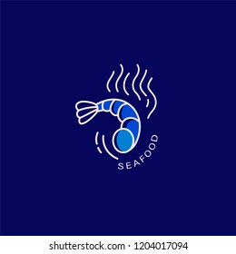 Vector icon and logo for seafood restaurant or cafe