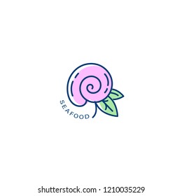 Vector icon and logo for seafood restaurant or cafe