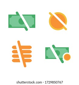 vector icon logo set of money bundles and crosses