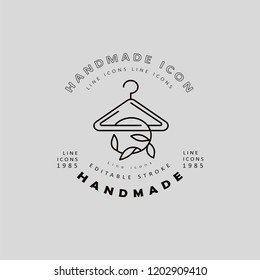 Vector icon and logo sewing and handmade. Editable outline stroke