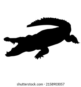 Vector Icon Logo Silhouette Crocodile On Stock Vector (Royalty Free ...