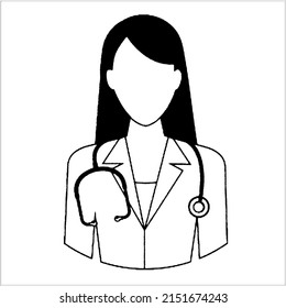 Vector, icon, and logo silhouette of a nurse on a white background.