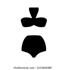 Silueta vectorial de un traje de baño sobre un fondo blanco.