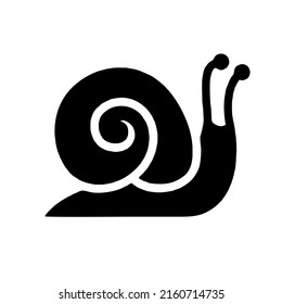 vector, icon, logo, snail silhouette on white background.